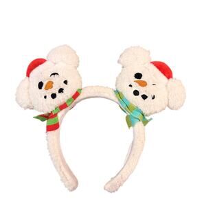 2024 Disney Parks Christmas Snowman Ears Plush Headband Holiday Winter Mickey